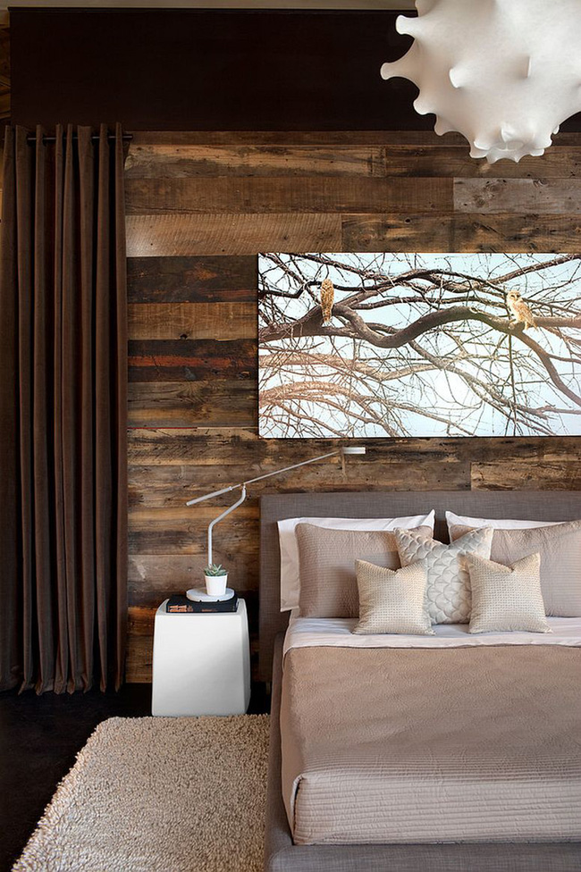 [Ý tưởng] Phòng ngủ sử dụng gỗ tái chế cực kỳ ấn tượng 23