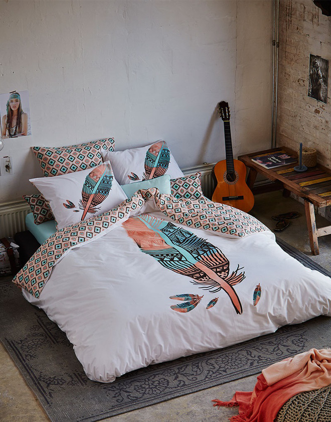 Nhấn nhá không gian phòng ngủ chuẩn phong cách Boho bằng các thiết kế chăn ga gối