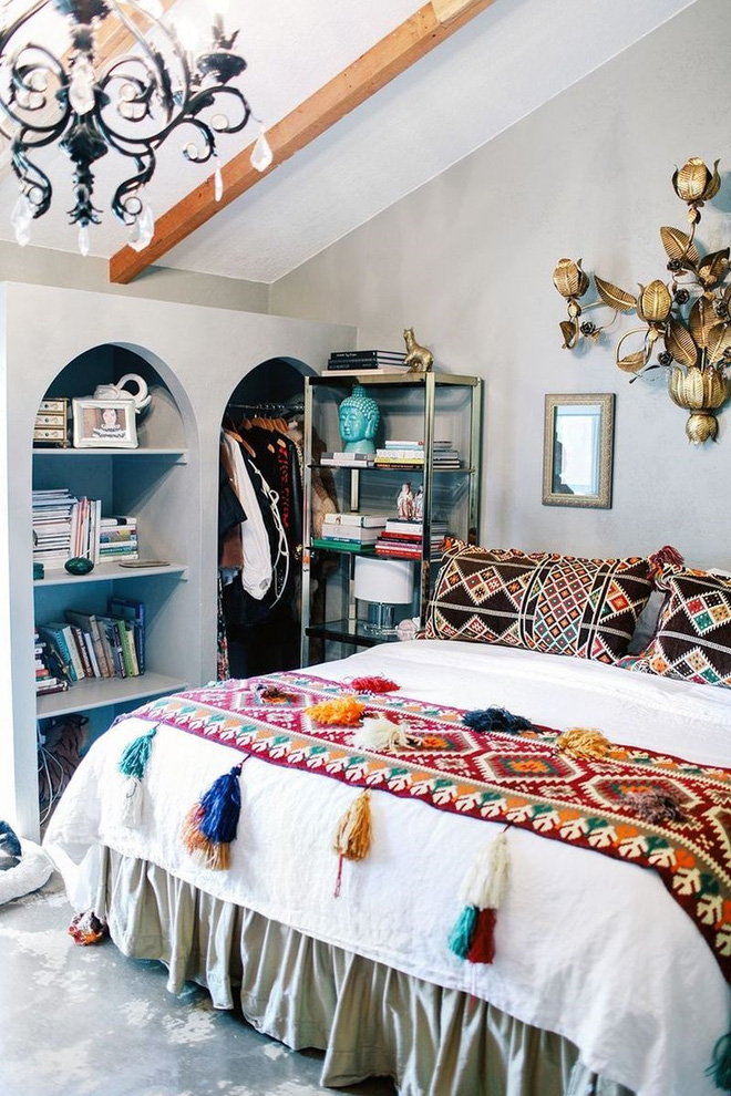 Nhấn nhá không gian phòng ngủ chuẩn phong cách Boho bằng các thiết kế chăn ga gối
