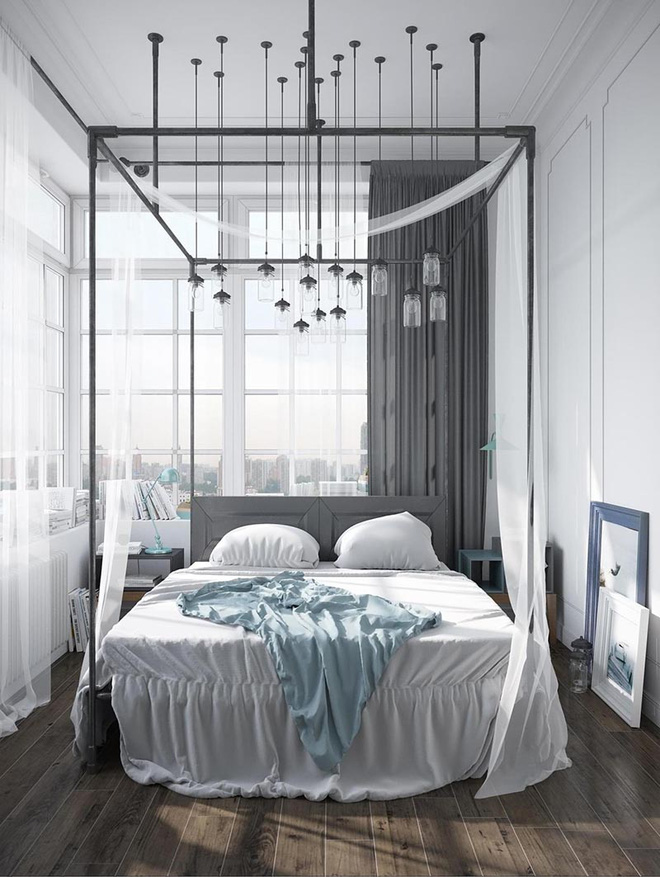 Không gian phòng ngủ thêm thơ mộng nhờ kiểu giường canopy - Nhà Đẹp Số (4)