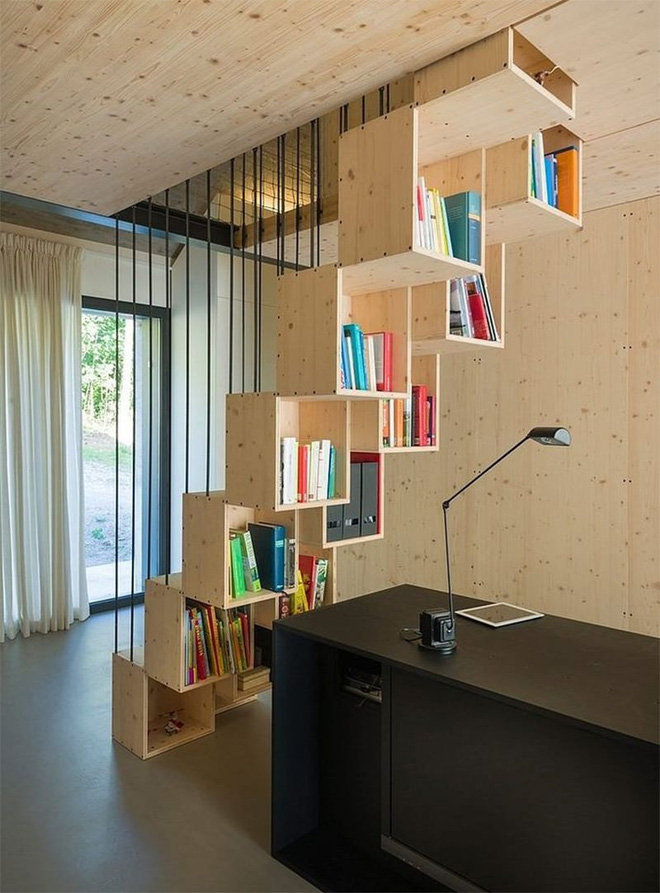 Các thiết kế cầu thang tích hợp kệ sách dành riêng cho hội “mọt sách” - Nhà Đẹp Số (1)