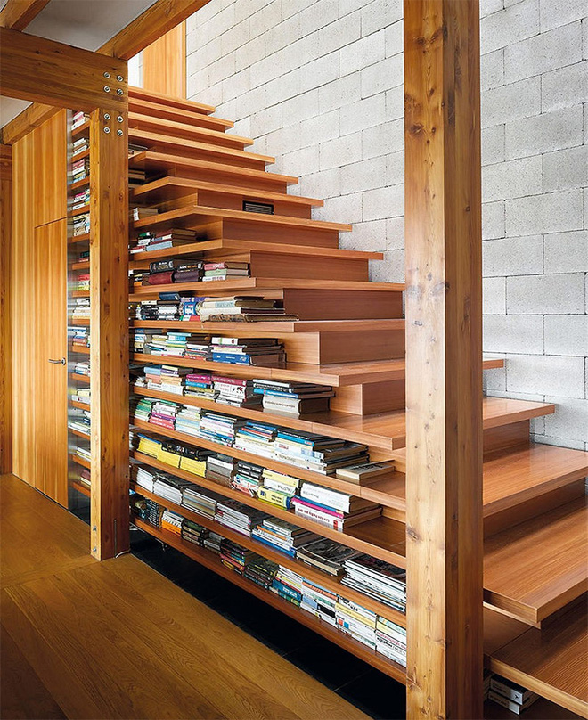 Các thiết kế cầu thang tích hợp kệ sách dành riêng cho hội “mọt sách” - Nhà Đẹp Số (11)