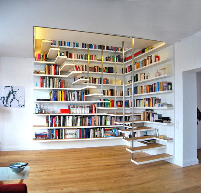 Các thiết kế cầu thang tích hợp kệ sách dành riêng cho hội “mọt sách” - Nhà Đẹp Số (6)