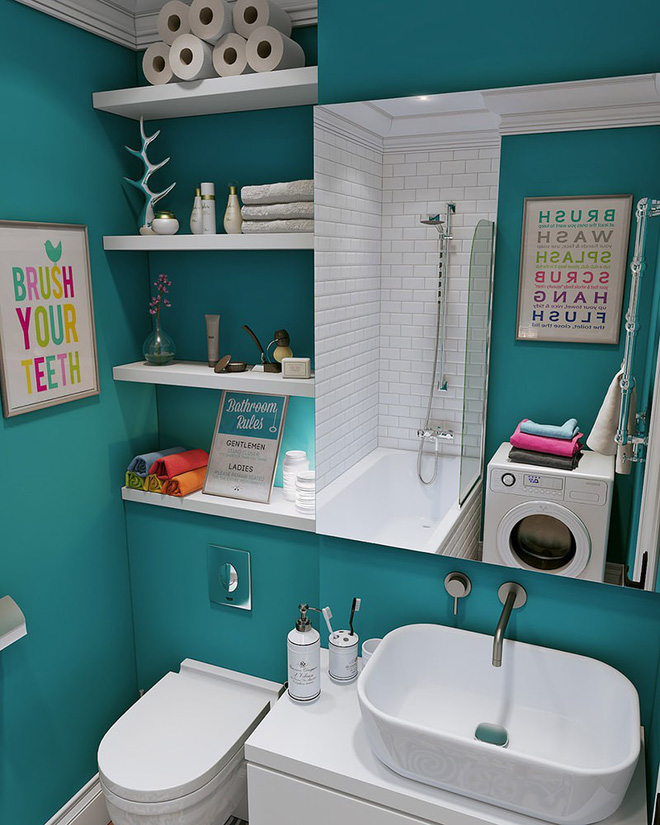 4 cách tận dụng tối đa không gian phòng tắm nhỏ - Nhà Đẹp Số (2)