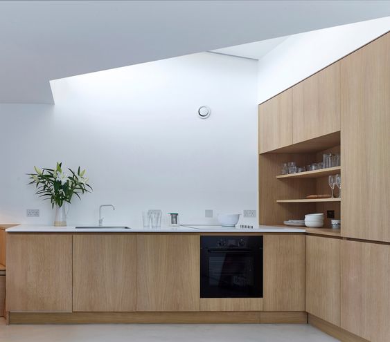 [BST] Tủ bếp màu trắng kết hợp vân gỗ hiện đại tuyệt đẹp 12