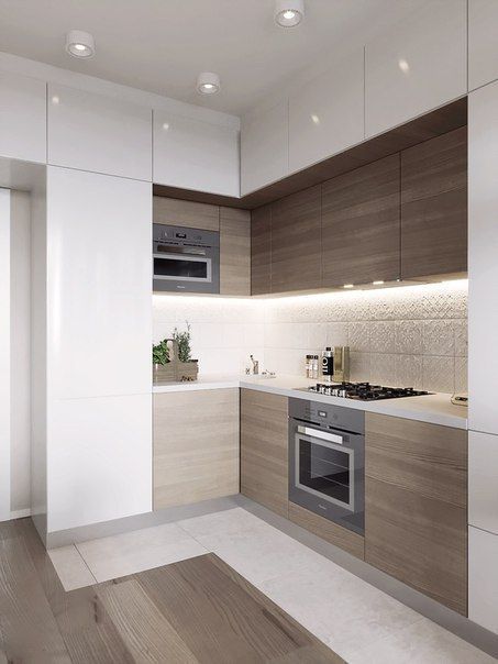 [BST] Tủ bếp màu trắng kết hợp vân gỗ hiện đại tuyệt đẹp 38