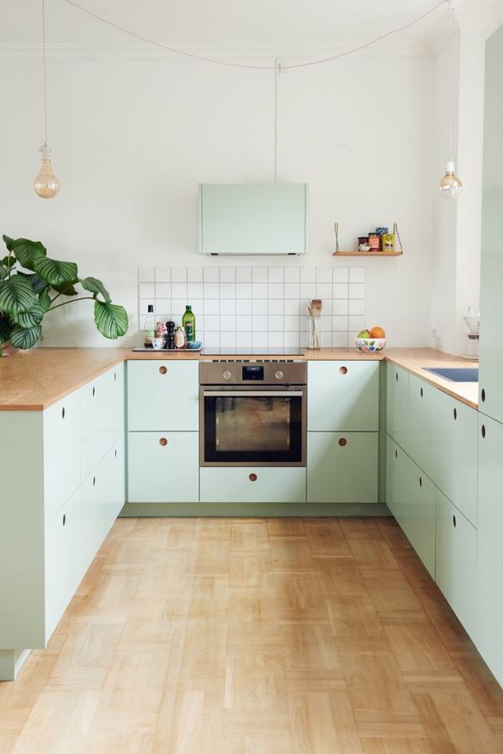 [BST] Tủ bếp màu pastel làm tươi mới không gian bếp 85