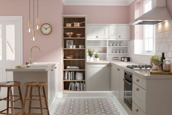 [BST] Tủ bếp màu pastel làm tươi mới không gian bếp 103