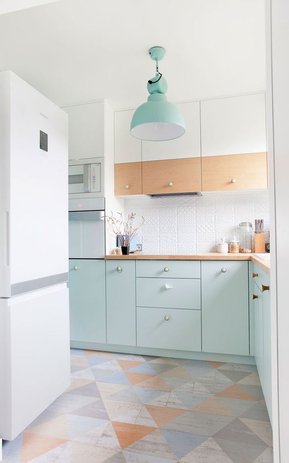 [BST] Tủ bếp màu pastel làm tươi mới không gian bếp 108