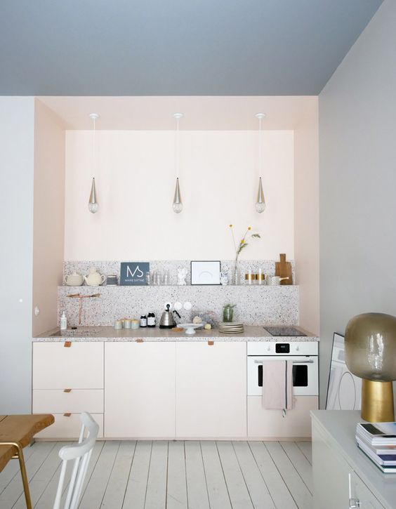 [BST] Tủ bếp màu pastel làm tươi mới không gian bếp 121