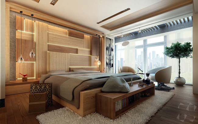 mẫu phòng ngủ đẹp với nội thất từ gỗ