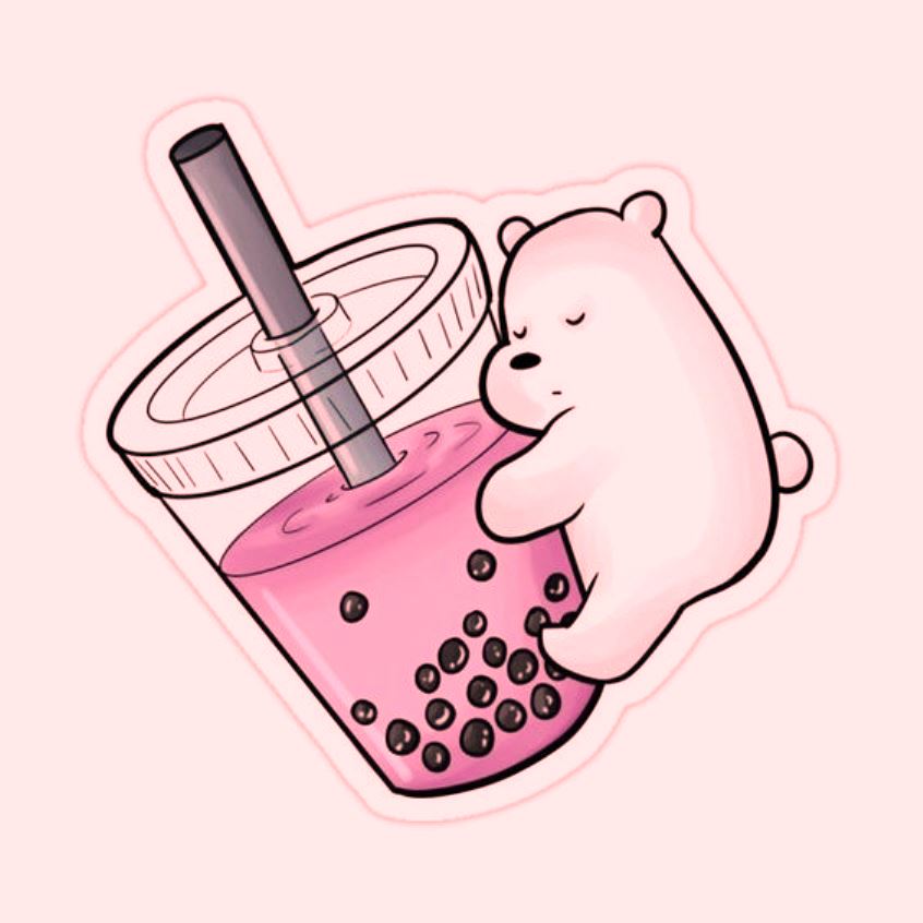 Hình ảnh uống trà sữa cute