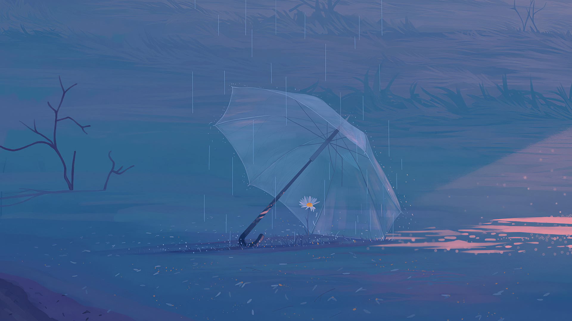 hình vẽ mưa buồn đẹp