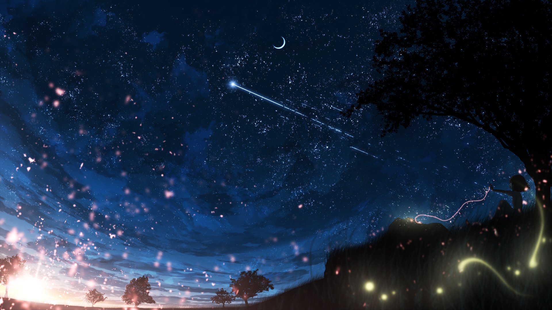Hình ảnh bầu trời đêm trong anime