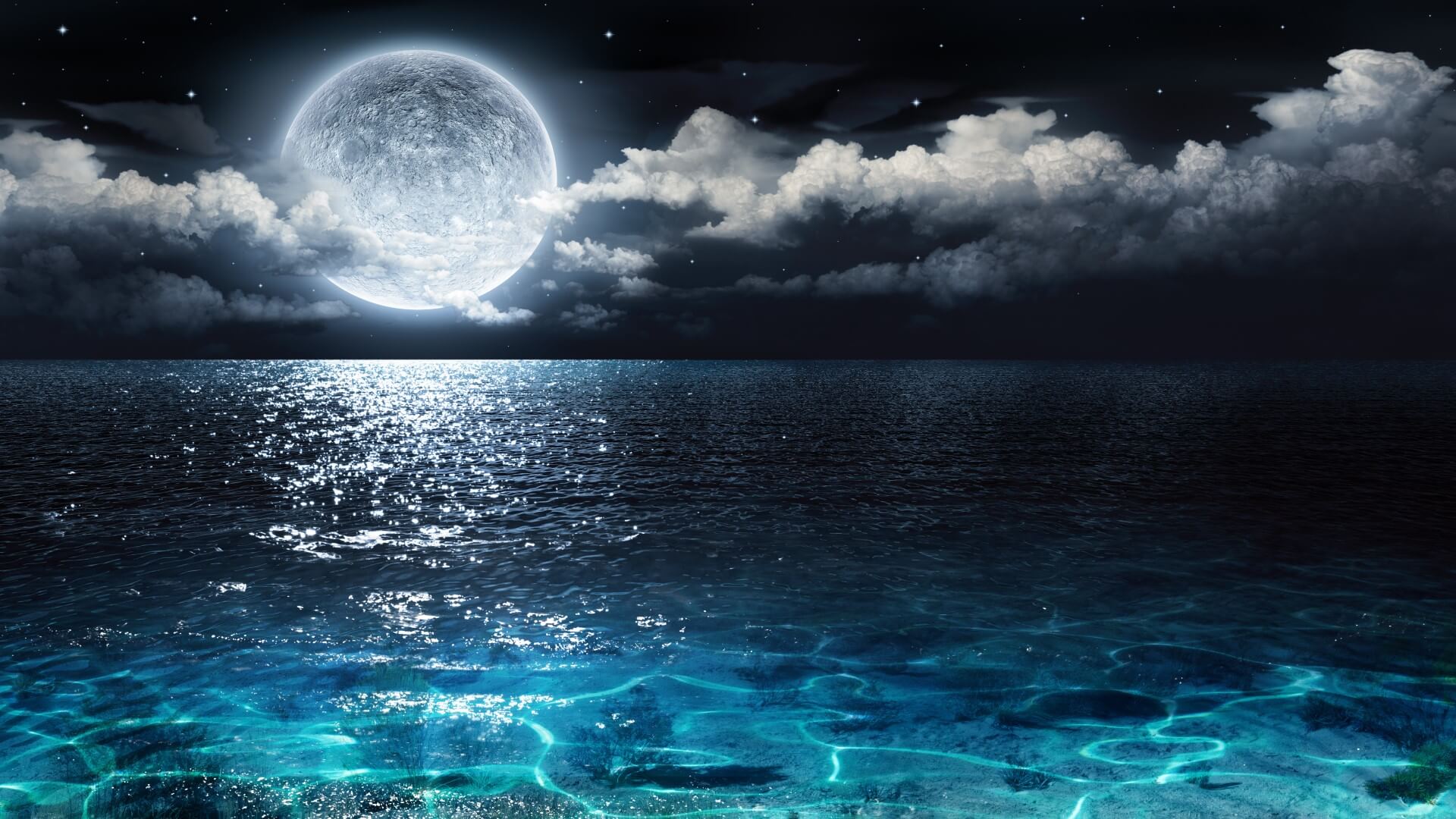 Ảnh mặt trăng tròn đẹp trên biển