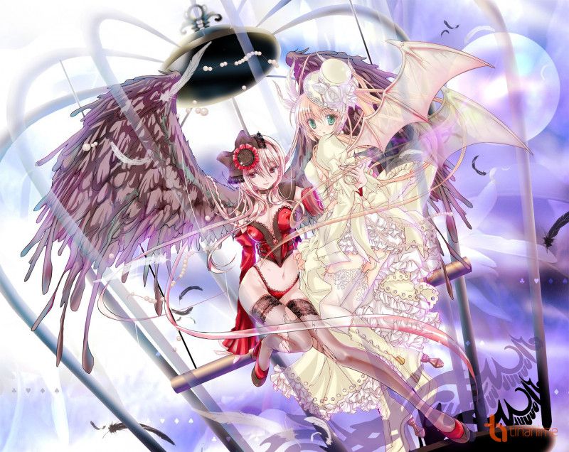 Hình ảnh anime thiên thần và ác quỷ nữ
