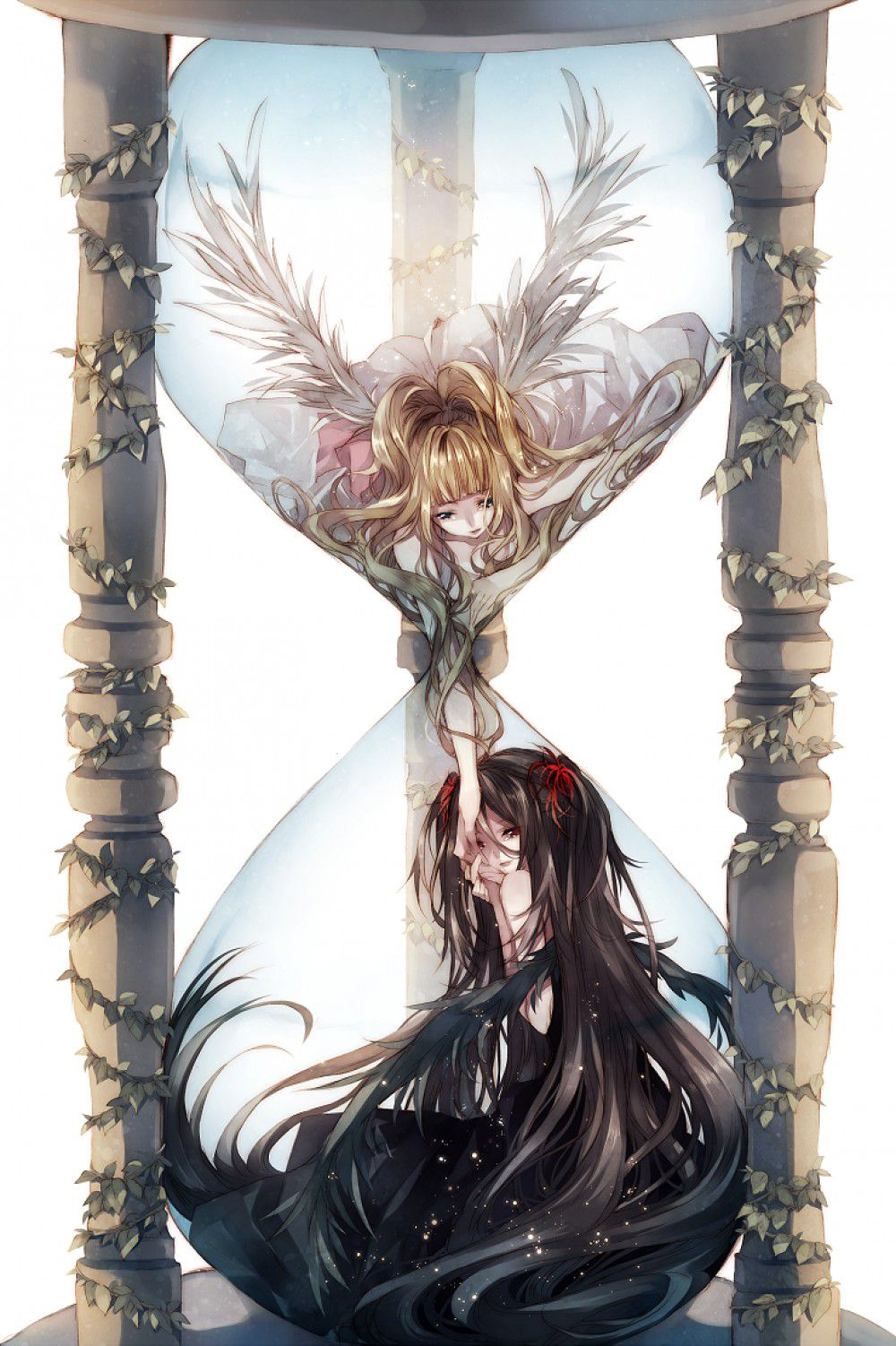 Kết quả hình ảnh cho anime thiên thần và ác quỷ Anime angel girl Anime sisters Anime angel