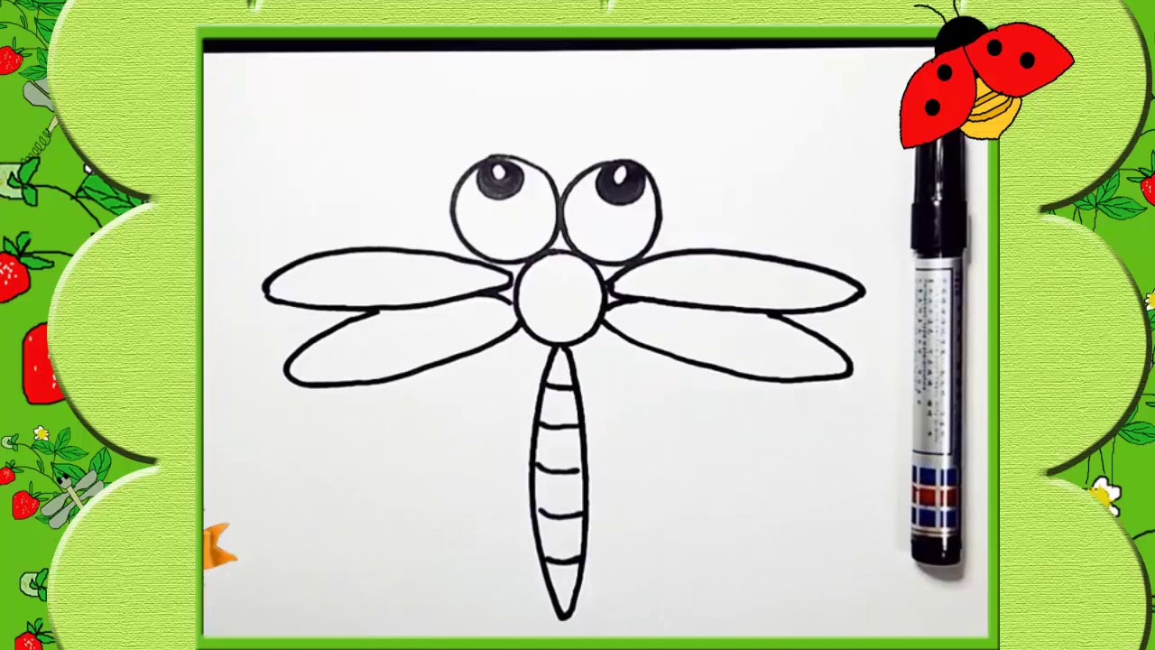 Vẽ con chuồn chuồn bằng bút chì