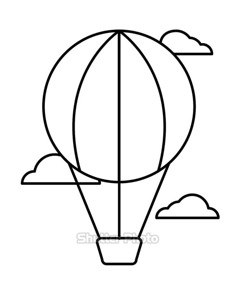 Tranh vẽ khinh khí cầu đơn giản