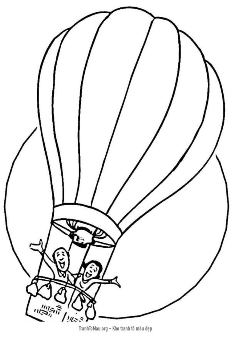 Hình ảnh khinh khí cầu tô màu