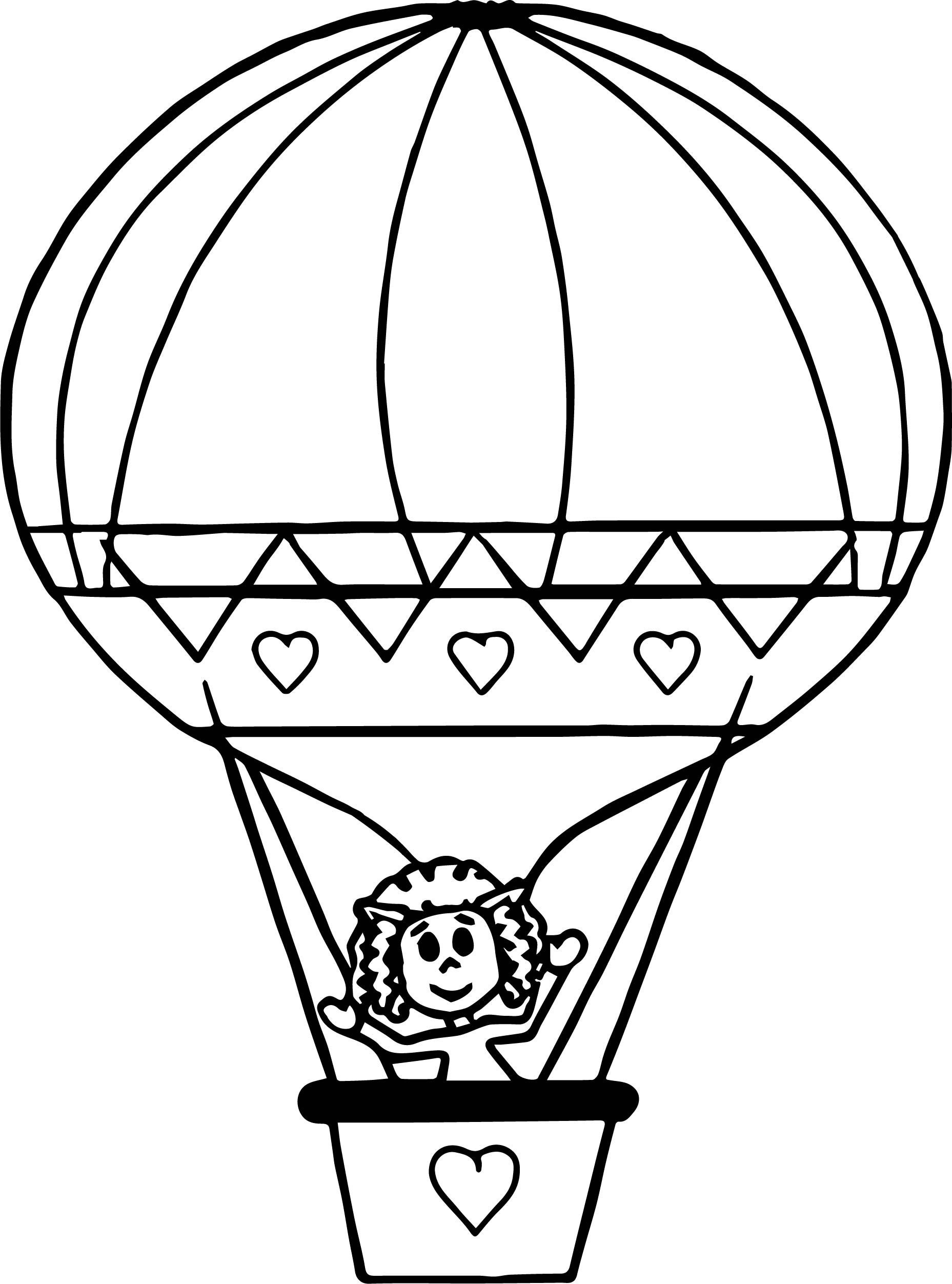 Tranh vẽ khinh khí cầu đơn giản