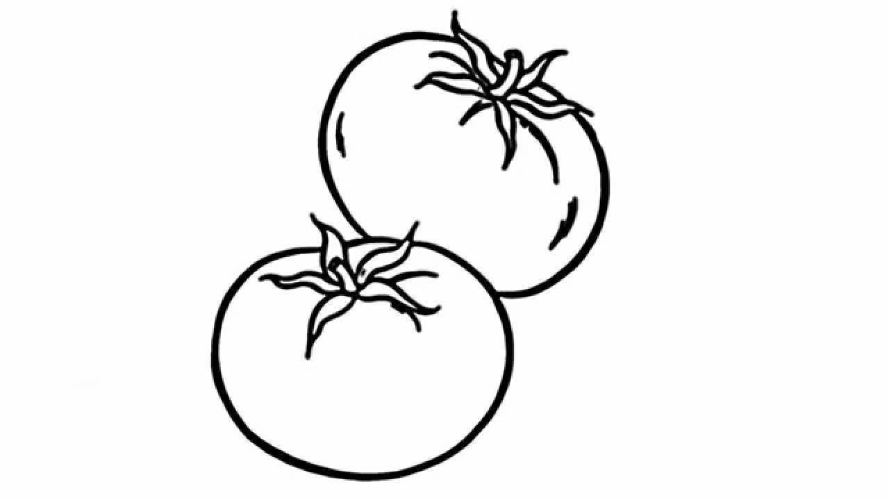 Hình vẽ tô màu quả cà chua