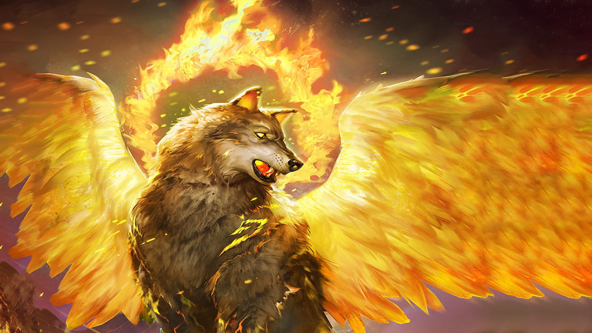 Rồng hình nền sói lửa