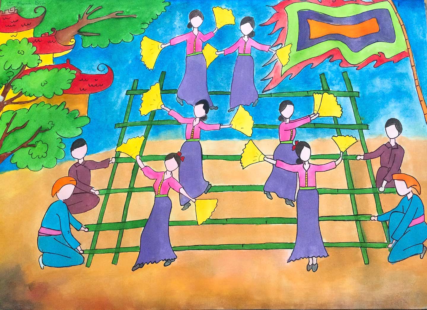 Vẽ tranh đề tài lễ hội  Vẽ tranh ngày tết  Vẽ tranh lễ hội Hội Lim   YouTube